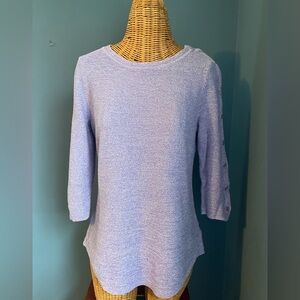 Talbots Women’s Sweater Top  Purple Small Button Detail 3/4 sleeves Cotton Blend
